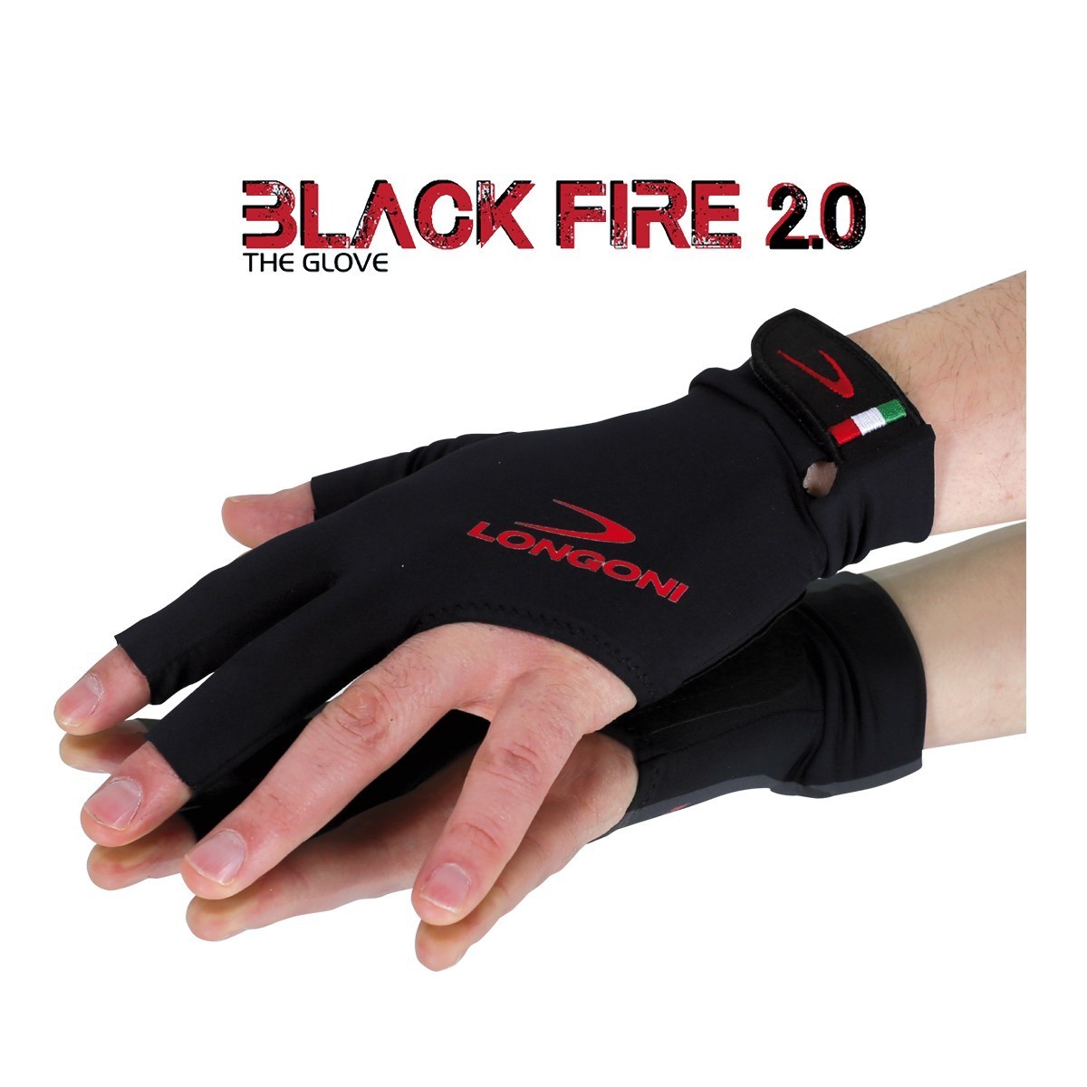 Γάντι Μπιλιάρδου | Δεξιόχειρα | Glove Longoni Black Fire 2.0 Sx Size L