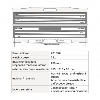 Cue Case Longoni Novecento 2C-4P + 3Lobite