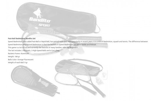 Racket Badminton Bandito Speed (Set 2 Pcs)