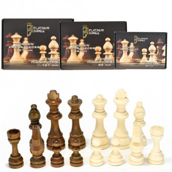 Plastic Chessmen Set 95mm with Weight inside